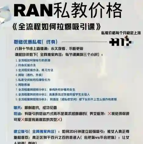 RAN私教V3.0｜实战指南：全流程拉爆吸引课的独家秘诀-知行情感社